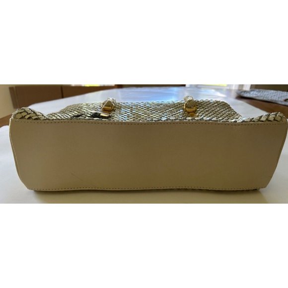 Vintage 1980's Allan Edward Handbag 12 x 18 Double Strap Mosaic Mesh Squares - Picture 5 of 10